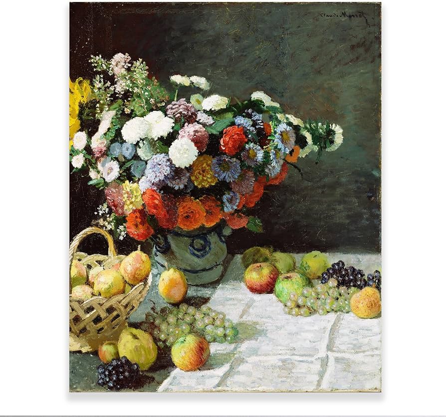 Amazon.co.jp: クロード・モネ ウォールアート - 花と果物の静物画