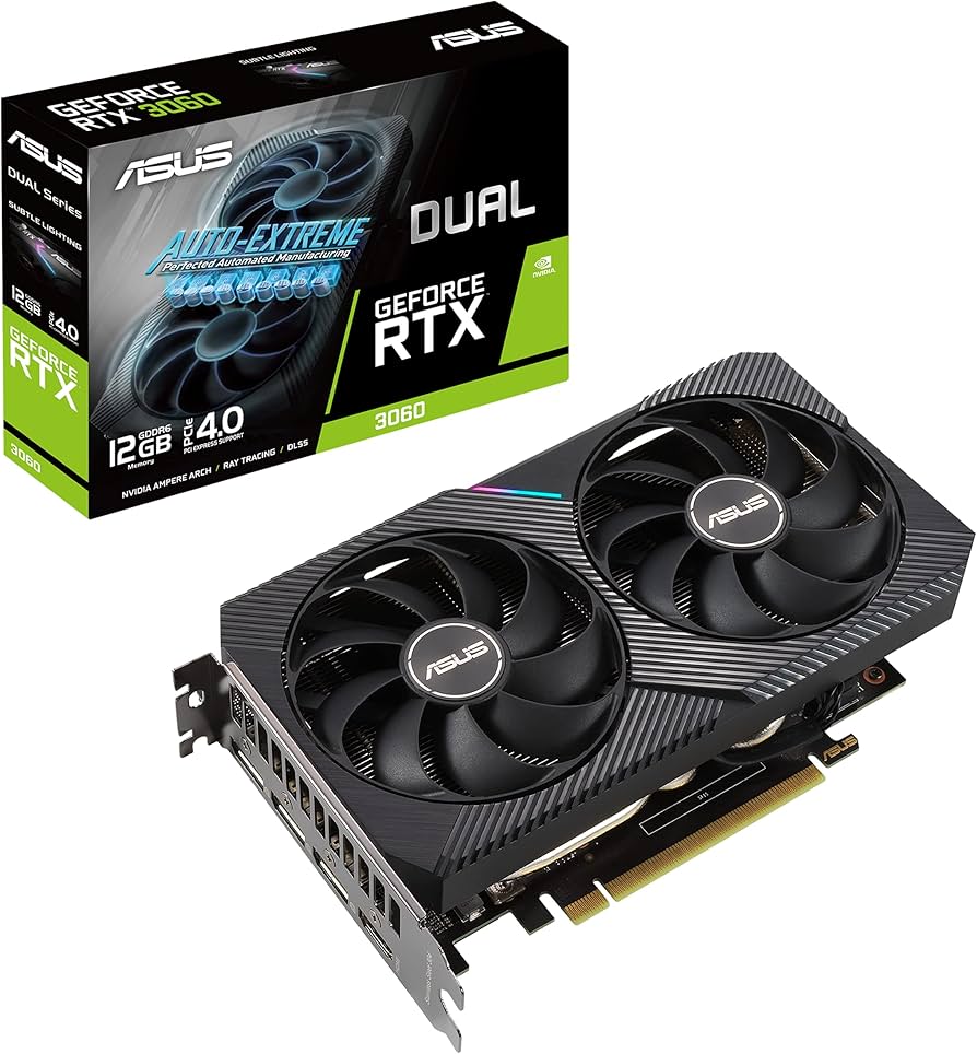 ASUS Dual NVIDIA GeForce RTX 3060 V2 OC Edition 12GB GDDR6 Gaming