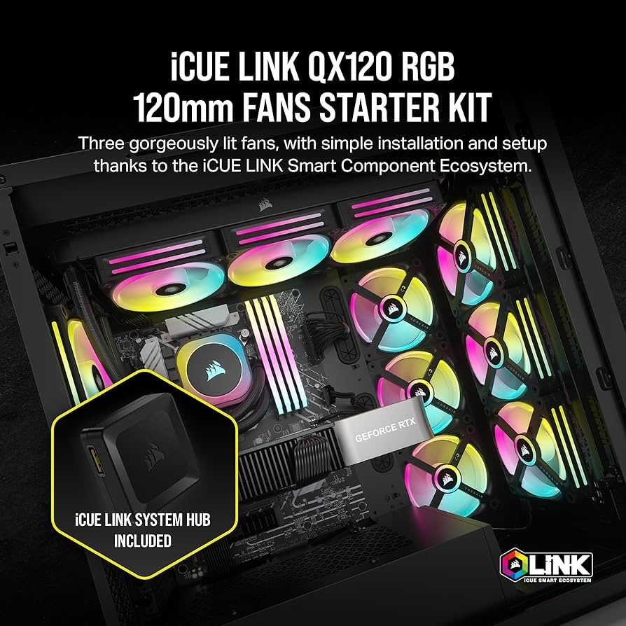 Amazon.com: Corsair iCUE Link QX120 RGB 120mm Magnetic Dome RGB