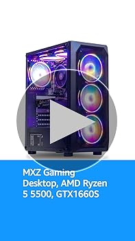 MXZ Gaming Desktop Computer, AMD Ryzen 5 5500, GTX1660S 6GB, 16GB