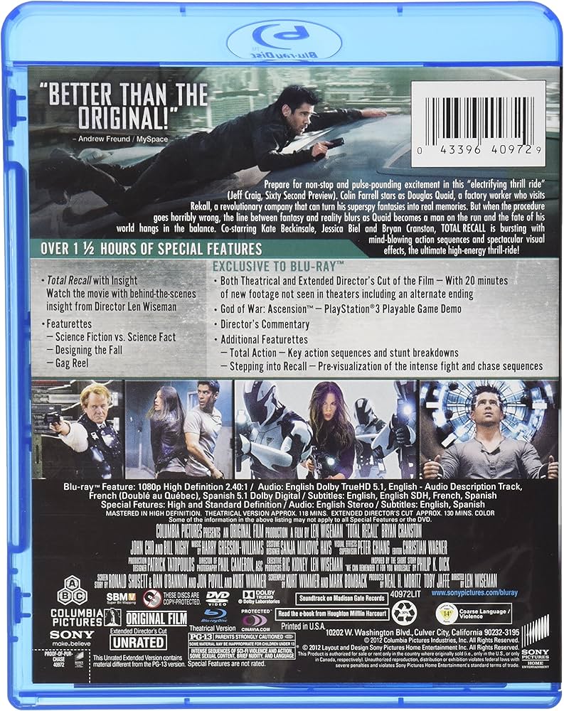 Amazon.com: Total Recall 4 Disc LIMITED EDITION EXTENDED