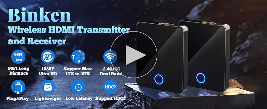 Amazon | 【日本技適認証取得】ワイヤレスHDMI送信機と受信機、Binken