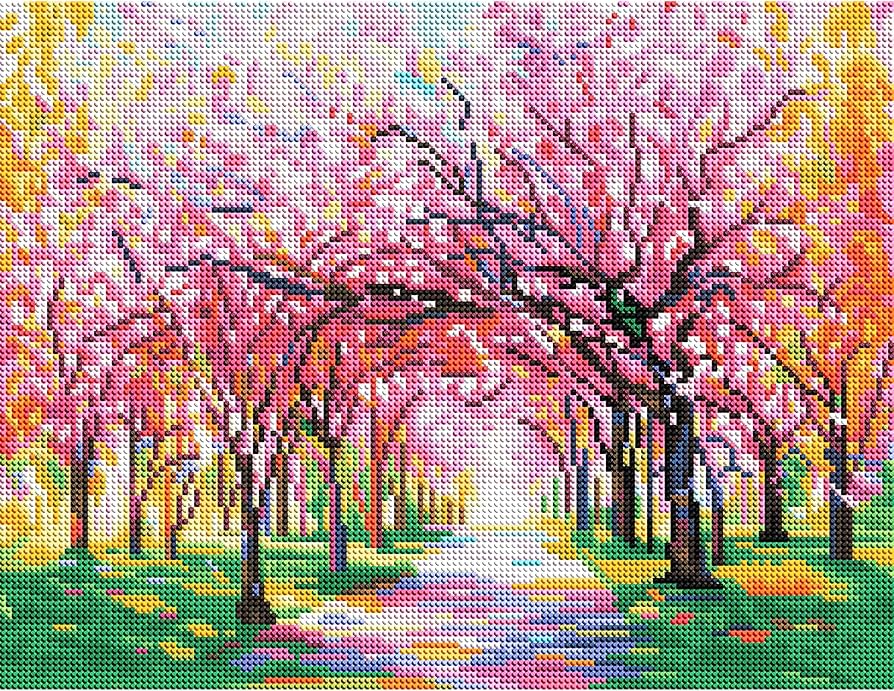 Amazon.com: DIAMOND ART CLUB Cherry Blossom Trees Diamond Painting