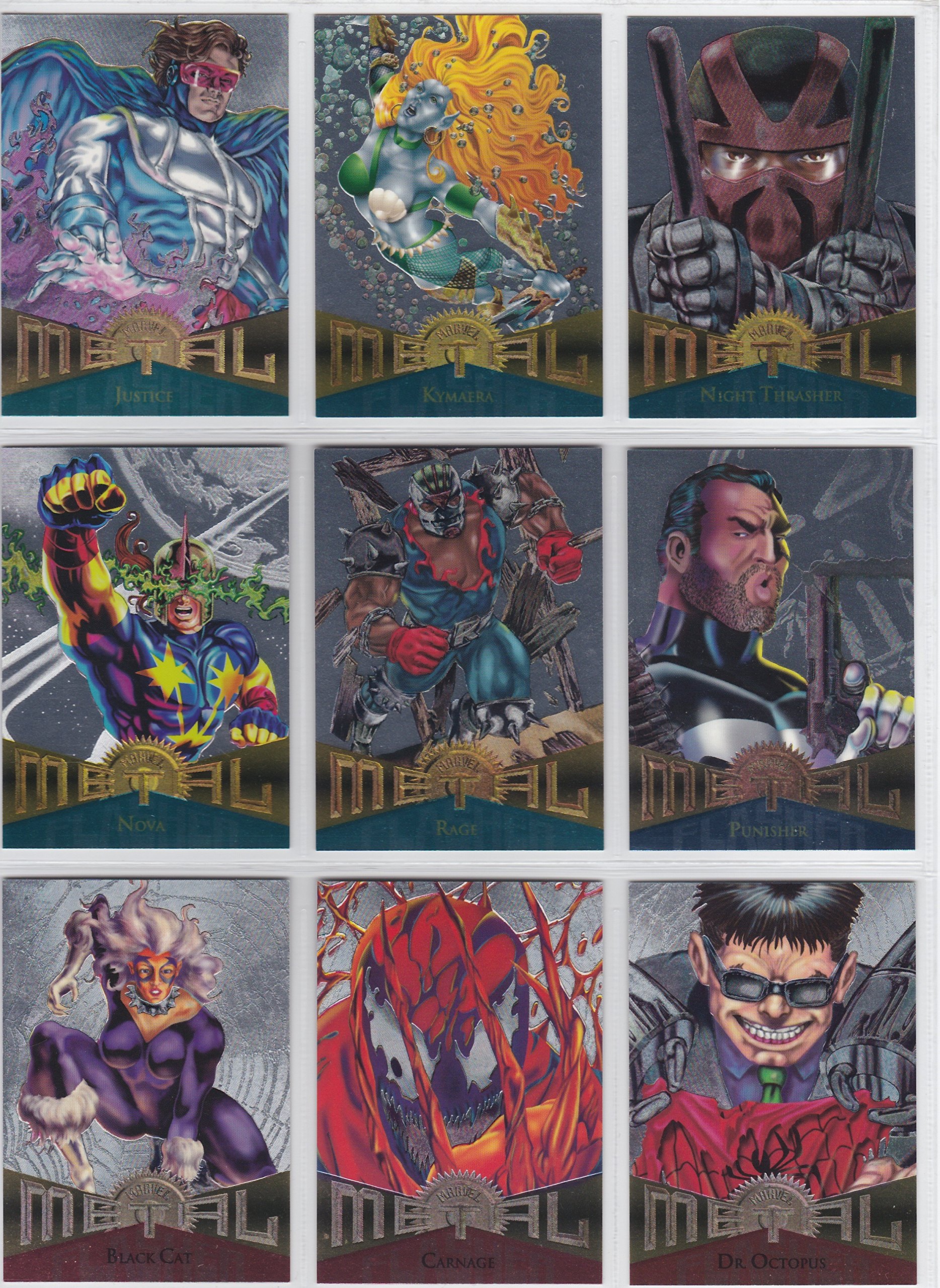 Amazon.com: 1995 Marvel Metal Silver Flasher Paralelo Set de 138