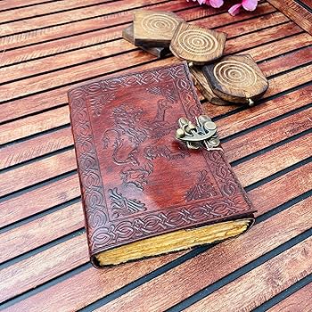 インドのアンティーク雑貨✨魔法のジャーナル✨天然レザー製／ノート