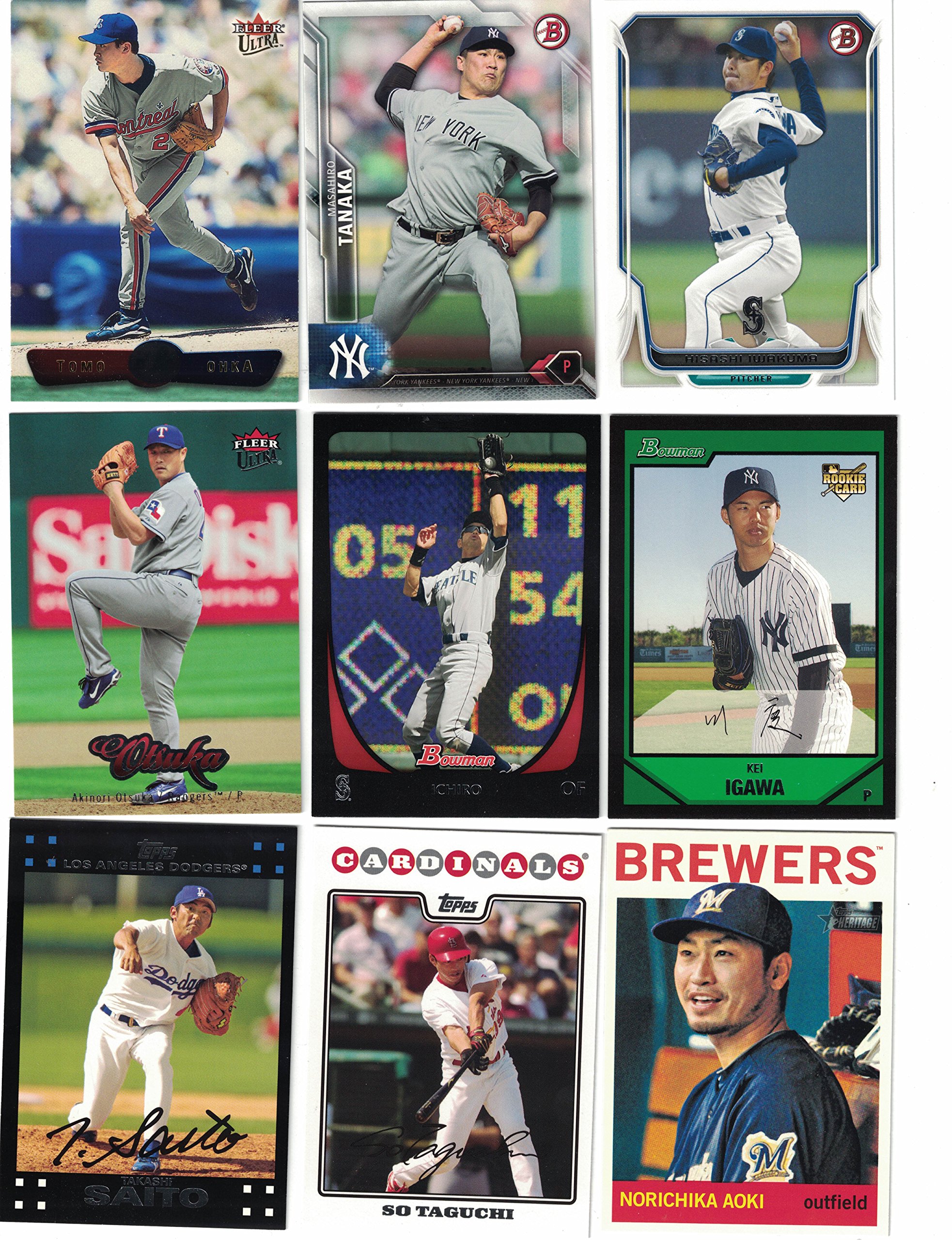 Japan / 50 Different Baseball Cards of Players from Japan with