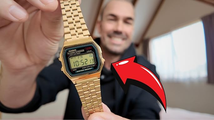 Amazon.com: Casio Collection Women's Watch A159WGEA, Black/Gold