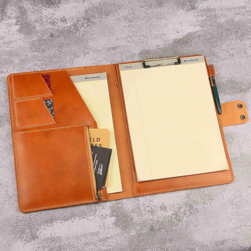 Amazon | キャラメルレザー クリップボード A4 本革 バインダー ノート