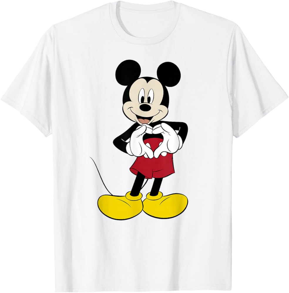 Amazon.com: Disney Mickey And Friends Heart Hands Portrait T-Shirt