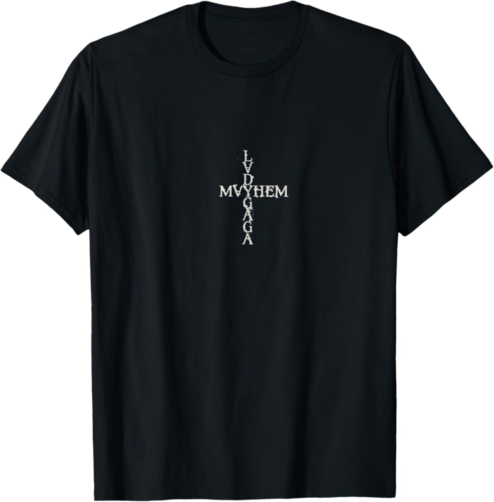 Amazon.com: Official Lady Gaga Mayhem Cross T-Shirt : Clothing