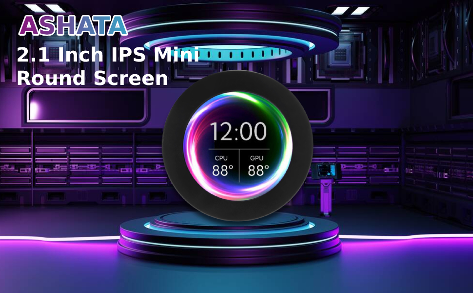 Amazon.co.jp: 2.1インチ円形LCD IPSスクリーン、ミニPC温度モニター