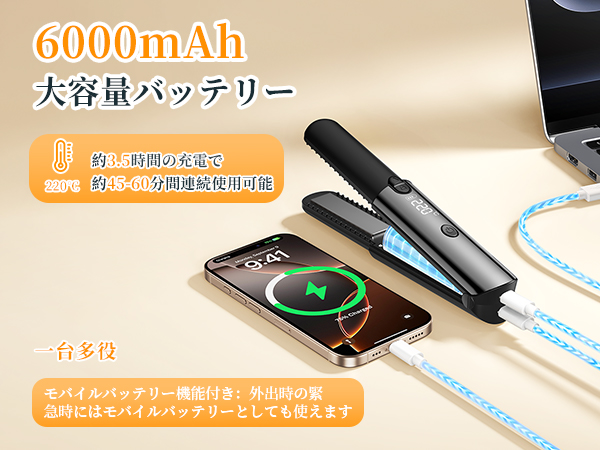 Amazon | ストレート ヘアアイロン コードレス【2025新登場】ミニ