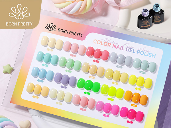 Amazon | BORN PRETTY ピンク、イエロー、蛍光色のキャンディカラー