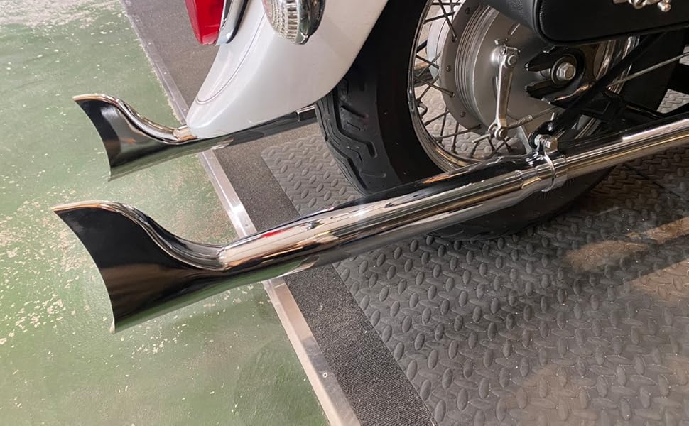 Amazon | バイク マフラー フィッシュテール 汎用 サイレンサー