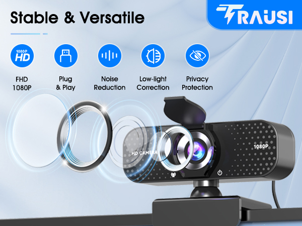 TRAUSI 1080P HD Webcam with Microphone : Amazon.ca: Electronics