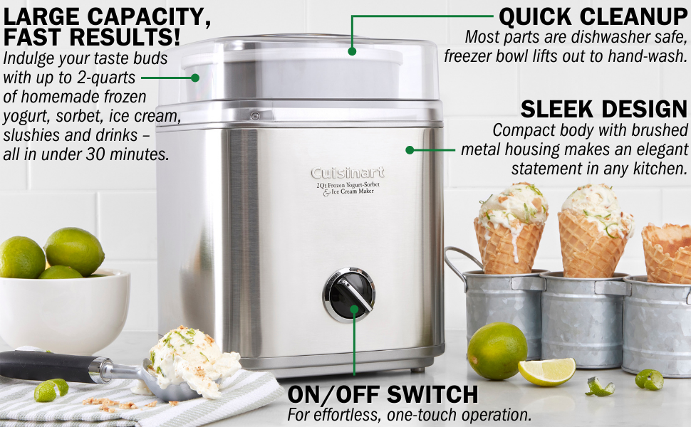 Amazon.com: Cuisinart Ice Cream Maker Machine, 2-Quart Ice Cream