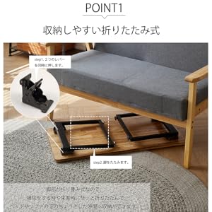 タイ・チェンマイ ヴィンテージ ローテーブル(折りたたみ式) タイ