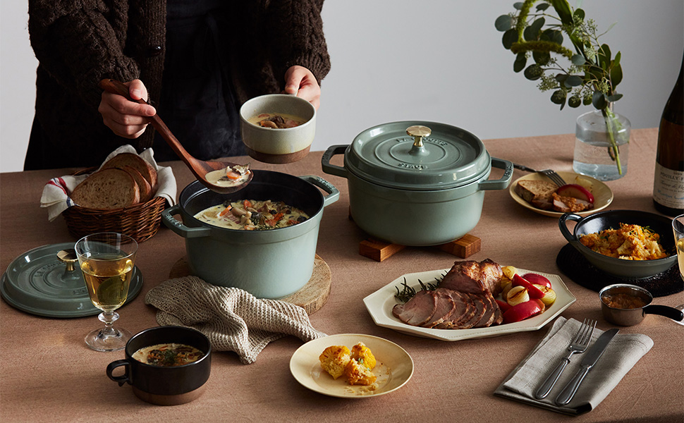 Amazon.co.jp: staub ストウブ 「 ベビー ウォック ユーカリ 16cm 蓋