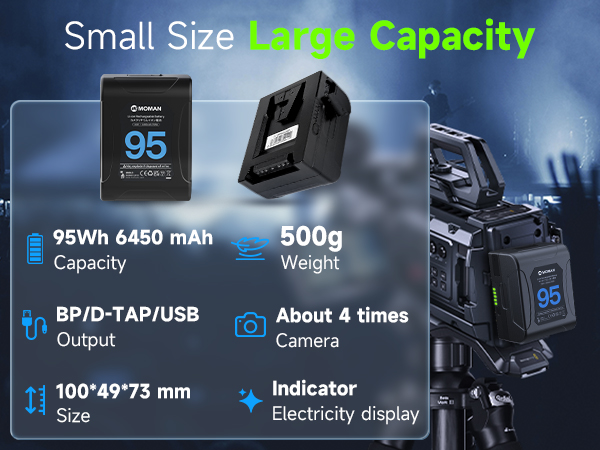 Amazon.com: Moman V-Mount Battery, Power 99 Camera bettert Mini V