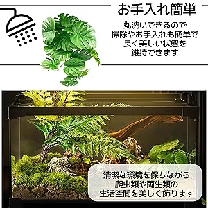 Amazon | East Leaf 人工植物 爬虫類 ケージ 水槽 テラリウム