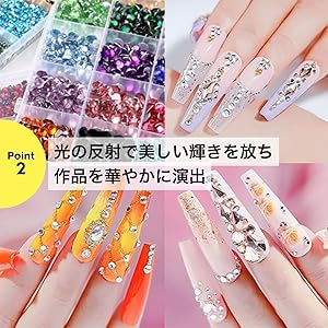 Amazon.co.jp: ラインストーン ネイルパーツ デコ D.キャンディカラー
