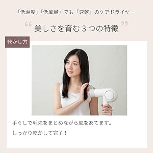 Amazon | TWINBIRD(ツインバード) ケアドライヤー 日本製 低温 低風量