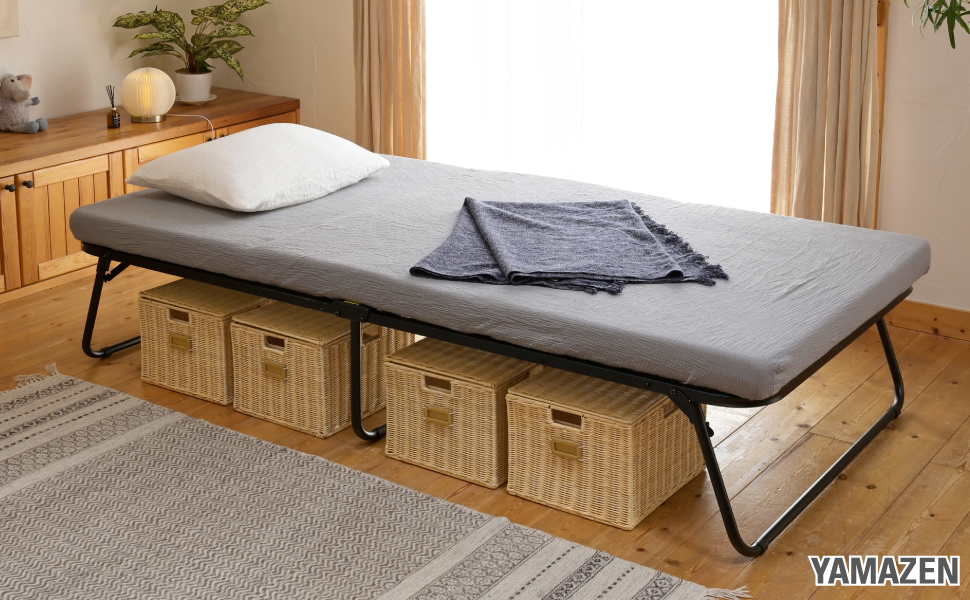 Amazon｜山善(YAMAZEN) ベッド 折り畳みベッド 【完成品】シングル 耐
