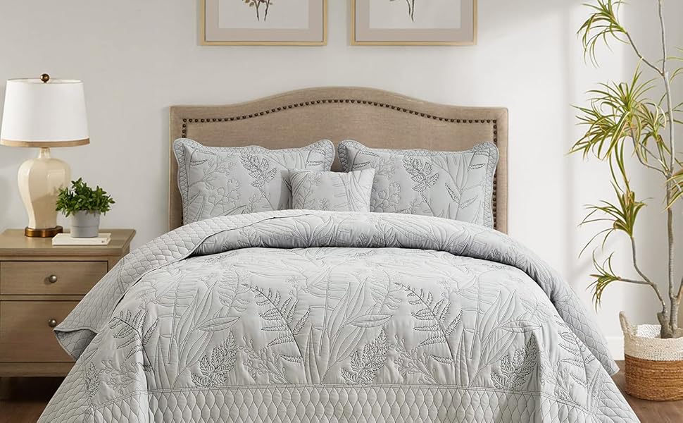 Amazon.com: DaisyHuang Botanical Oversized Bedspread King Size