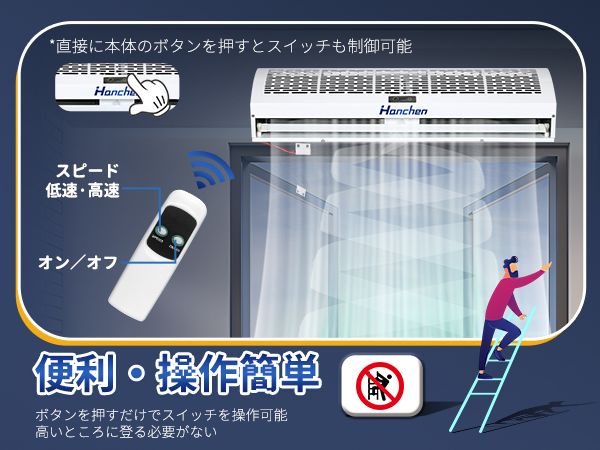Amazon.co.jp: Hanchen エアーカーテン 換気扇 サーキュレーター