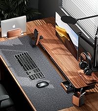 Amazon.co.jp: amesoba 木製 モニタースタンド 卓上 デスクシェルフ