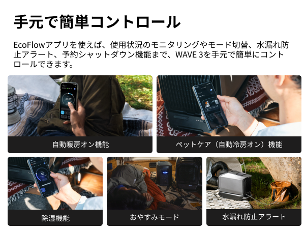 Amazon.co.jp: EcoFlow WAVE 3 ポータブルエアコン 1.8kW/6100Bt