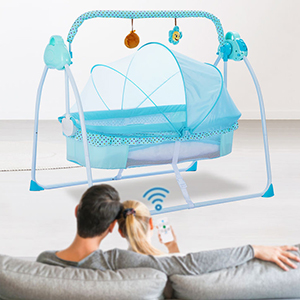 Amazon | ベビーベッド 電動 揺りかご スイングロッキング機能 0~24