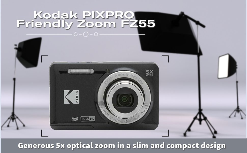 Amazon.com : Kodak PIXPRO Friendly Zoom FZ55 Digital Camera (Black