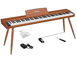 Amazon | IKTMI 電子ピアノ 88鍵盤 ペダル付き 木製 電子 ピアノ 88鍵