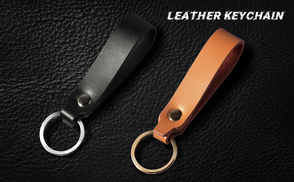 Zafolia Genuine Leather Keychain for Car Home Key Ring Strap