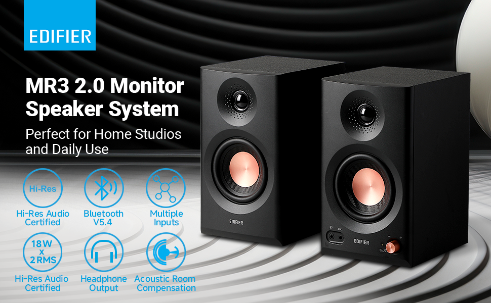 Amazon.com: Edifier MR3 Powered Studio Monitor Speakers, Hi-Res