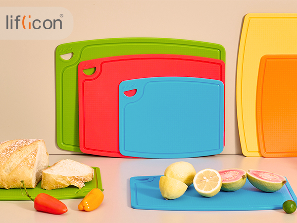 Amazon.com: Liflicon Thick Silicone Cutting Boards for Kitchen