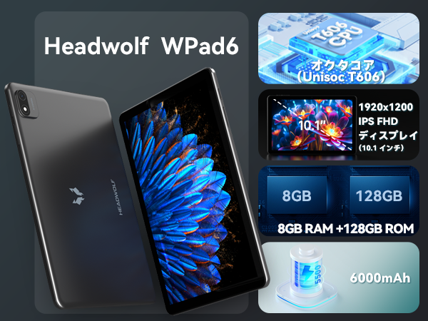 Amazon.co.jp: Android 15 タブレット 10インチ wi-fiモデル、Headwolf