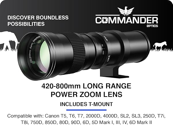 Amazon.com : Commander Optics Super 420-800mm f/8 Manual Telephoto