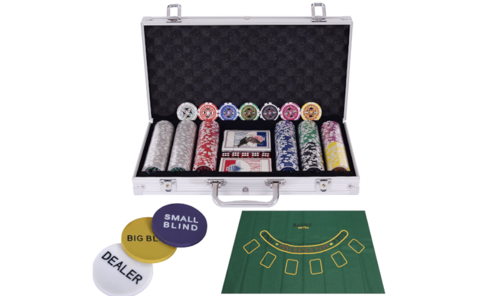 Amazon | BJマット付きカジノセット カジノチップ300枚 数字入り