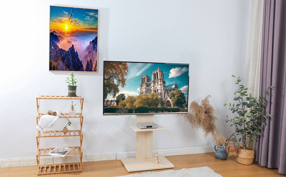 Amazon.co.jp: テレビスタンド 震度7クリア 自立タイプ 「配線隠し 首