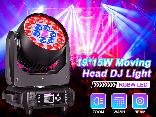 Amazon.com: HOLDLAMP Moving Head Lights 19x15W RGBW 4-in-1 LED
