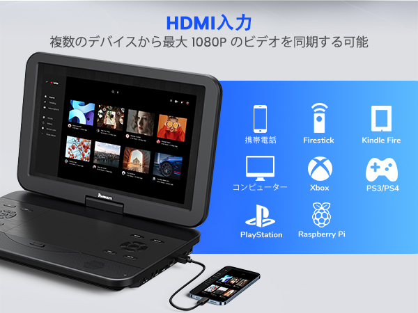 Amazon | 大画面 | NAVISKAUTO | ポータブルブルーレイプレーヤー