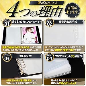 Amazon | ハムデリー A4ワイド 【アイドル誌の切り抜きに人気/クリア