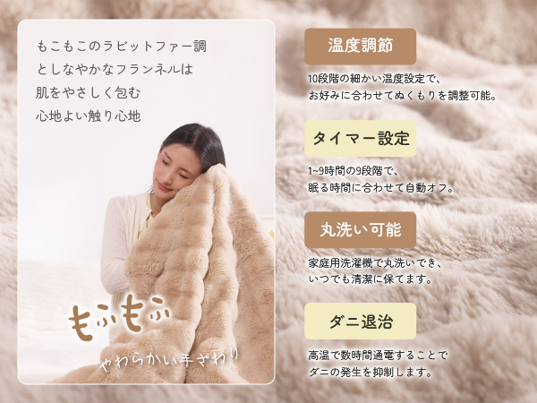 Amazon.co.jp : 電気毛布 掛け敷き兼用 TOPZEE 電気掛敷毛布 ラビット