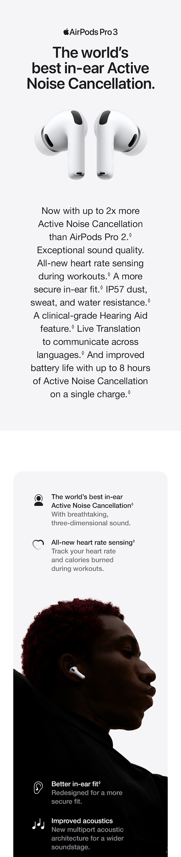 Amazon.com: Apple AirPods Pro 3 Wireless Earbuds, Active Noise