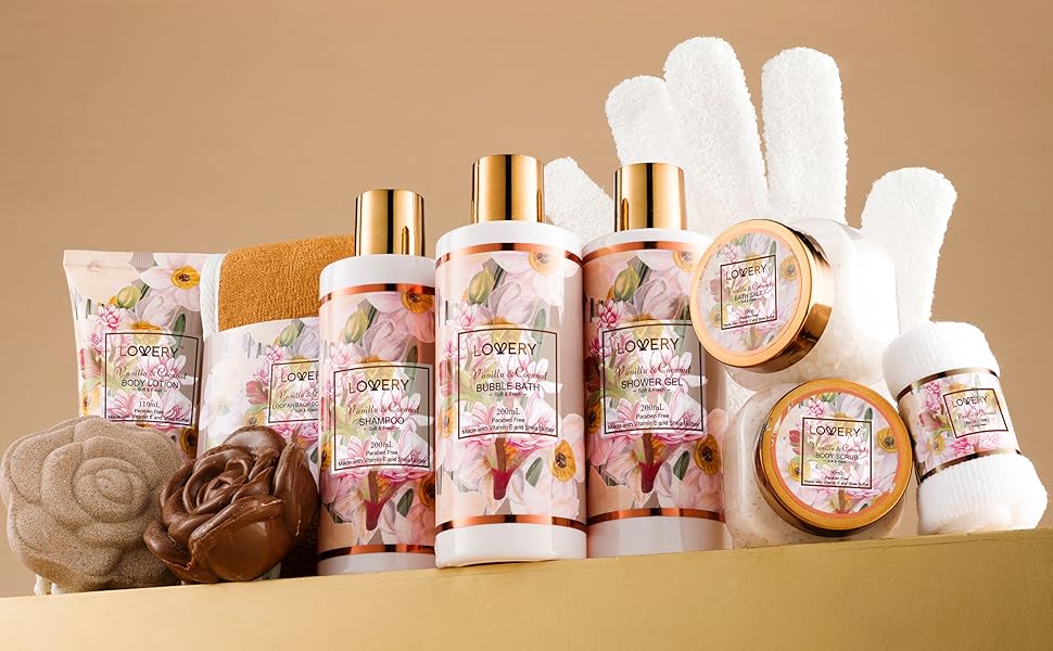 Amazon.com : LOVERY Vanilla Coconut Bath & Spa Gift Set, 13pc Spa