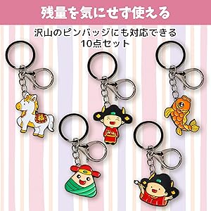 Amazon | Felimoa ピンバッジ キーホルダー化 穴あけ不要 痛バッグ