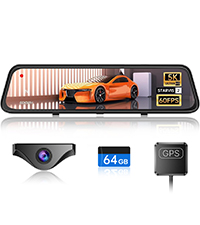 Amazon | JADO最新ドライブレコーダーミラー型 5K解像度 12インチ リア