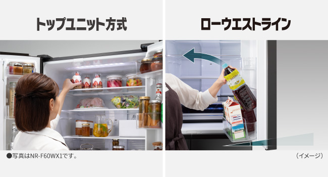 Amazon | パナソニック 冷蔵庫 幅60cm 457L 左開き NR-E46HV1L-N